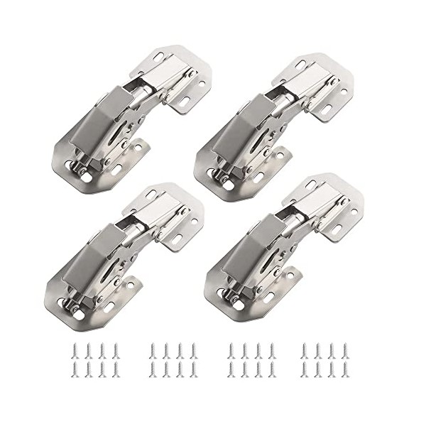 4 Pcs Soft Close Damping Hinges, Concealed Kitchen Cabinet Hinges,