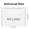 60pcs Plastic Envelopes with Button Snap Closure,A4 Clear Plastic Folders,Waterproof