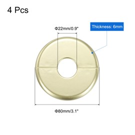 uxcell 4pcs Wall Split Flange 80mm / 3.1" OD Escutcheon Plate ABS Round Self-Adhesive Plumbing Cover Plates for 22mm / 0.9" Dia Water Pipe Faucet Decoration Accessories, Gold