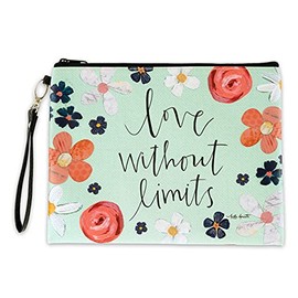 Brownlow Gifts Women's Zippered Makeup Bag, Love Without Limits, 10.25 x 8-Inches