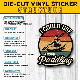 (3 Pcs) I Could Use A Good Paddling Sticker – Funny Canoe Kayak Quote Vintage Outdoor Humor Vinyl Decal Waterproof for Water Bottle, Laptop, Tumbler, Car – Gift for Men, Boaters – 3 Inch
