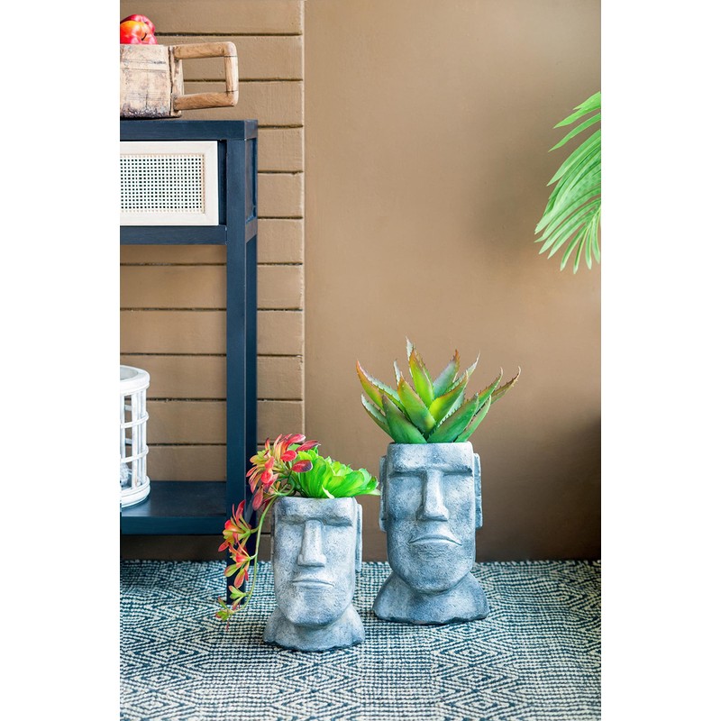 A and B Home 8.9" H Gray Cement Indoor Outdoor