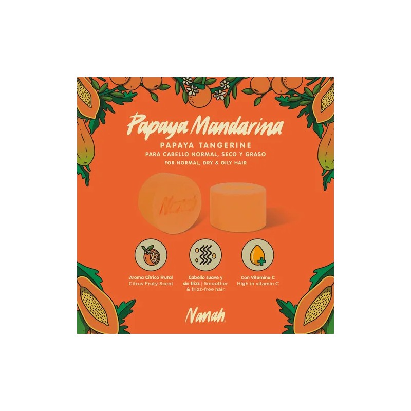 Nanah Dúo Shampoo Y Acondicionador En Barra Papaya Mandarina