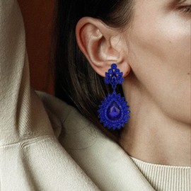 EVER FAITH Vintage Earrings for Women Girls Wedding Party Rhinestone Crystal Drop Earrings Clear Silver Tone, Base Metal, No Gemstone