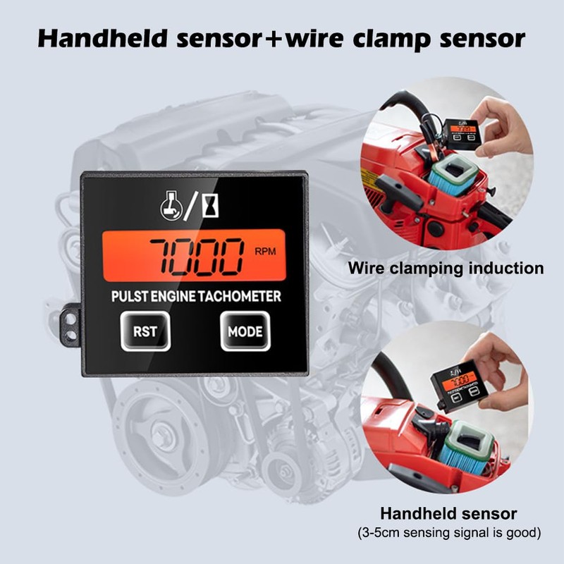 Digital Tachometer, 2/4 Stroke Inductive Tachometer, Digital Tachometer with Hour