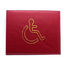 New Soft Leather Disabled Badge Wallet Cover by REAL ACCESSORIES Disability Parking Badge Display Holder (Blue, Red)