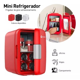 Bluelander Mini Refrigerador Frigobar 4l 6 Latas Casa Auto Oficina Rojo