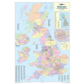 Supersize UK Counties Map (Laminated Wall Map)