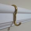 Narrow Picture Rail Hooks Brass Finish - 10 Pack -