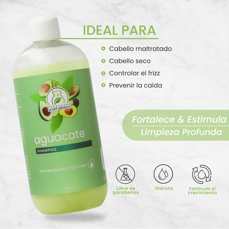 Shampoo De Aguacate Reparador Productos Mart Mexico 500 Ml