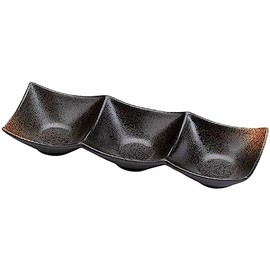 J-kitchens 876355 Serving Plate, 3-Point Deep Condiment Plate, Baking, 9.4 inches (23.8 cm), Made in Japan