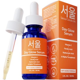 SeoulCeuticals Korean Skin Care 20% Vitamin C Hyaluronic Acid Serum + CE Ferulic Acid - Potent Anti Aging, Anti Wrinkle Korean Beauty 1oz