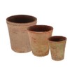 MAISONICA Set 3 Terracotta Planter Pots - Round Aged incl