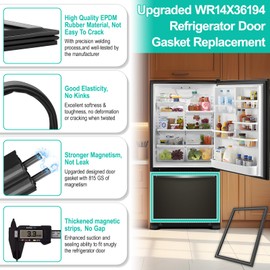 Upgraded WR14X36194 Refrigerator Freezer Door Gasket Compatible with GE Freezer Door Seal 34.6" x 24.6" Refrigerator Door Gasket Replacement Part WR14X31558, WR14X10370, WR14X31558 Fridge Door Seal