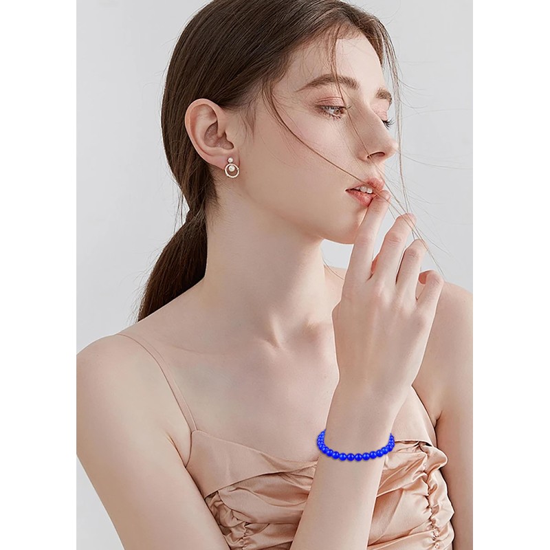 AD Beads Handmade Gemstone Stretch Elastic Bracelet Crystal Healing Reiki