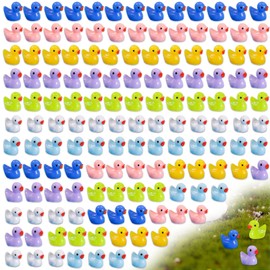NO VACANY Mini Ducks Bulk,Tiny Ducks,Mini Resin Mushrooms Luminous Tiny Mushroom Bulk,Mini Resin Ducks Miniature Duck Figures Ornament Little Ducks for Home Decorations (140 Ducks)