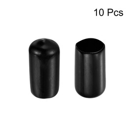 QUARKZMAN Pack of 10 Rubber End Caps 11.5 mm ID Rubber Caps Rubber Plugs Round Protective Caps Protective Cover End Tips Dust Protection for Wire Cable Thread Bolts Screws Spout Black