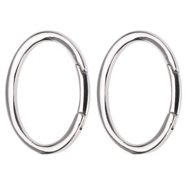 MILISTEN 2 x O-Ring Round Carabiner Snap Clip Spring Clip Round Carabiner Oval Spring Clip Outdoor Sport Buckle for Outdoor 35 mm x 25 mm / 1. 4 x 1 in
