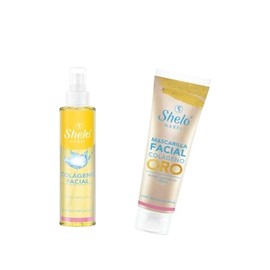 Colágeno Facial Sheló Nabel, Paquete: Loción y Mascarilla Oro