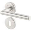 AGT Door Handle Set: Modern Stainless Steel Door Fitting Set,
