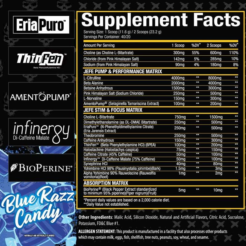 El Jefe Pre Workout Supplement Strongest Pre Workout - Flavor: