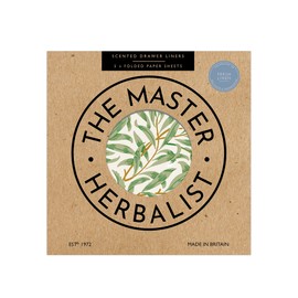 The Master Herbalist FRESH LINEN Scented Drawer Liners in a WILLIAM MORRIS Design (FOLDED) | Pack of 5 Sheets | Contains Essential Oils