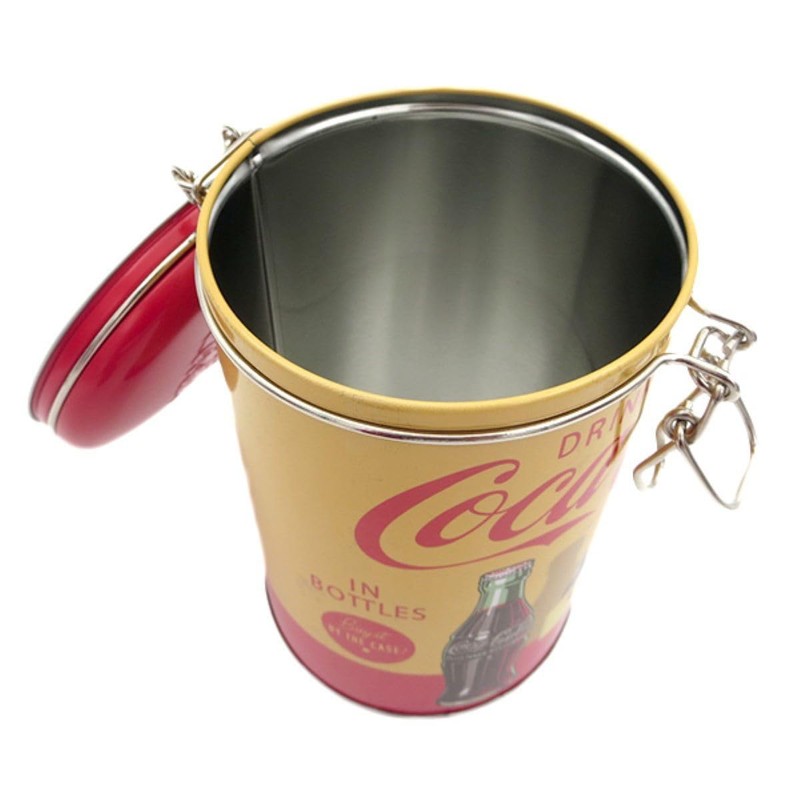 Distress Printed - Coca Cola Round Lock Top Lid with