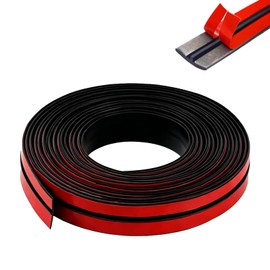 Vauki Guarnizione autoadesiva in gomma per parabrezza auto, 8 m x 19 mm, listello di tenuta nero a forma di T, adatto per porte e finestre della maggior parte dei modelli di veicoli, accessorio per