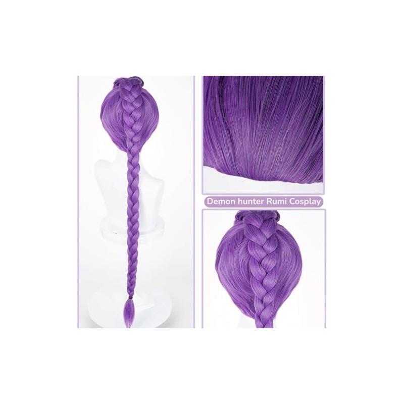 Rumi Wig for Kids，Girls Halloween Cosplay Wig Props Purple