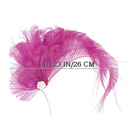 Poememgi Peacock Feather Hair Clip, 1920s Headpiece for Women Gatsby Hair Accessories