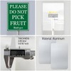 Please Do Not Pick Fruit Aluminum Sign for Garden, Green