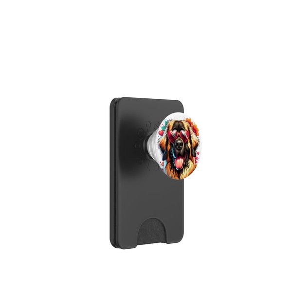 Leonberger Dog St. Valentines Day Artwork PopSockets PopWallet for MagSafe