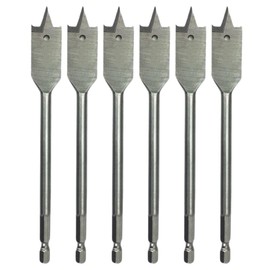 Drill America 6 Piece Spade/Paddle Drill Bit Set for Wood, 6" Long