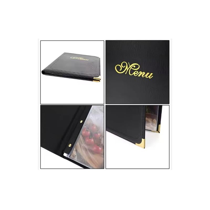 fieldlabo A4 Size PU Leather Menu Book, 7 Pages, 14