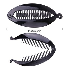 Banana Clip, Pack of 4 Vintage Fishtail Hair Clips, French Banana Clip, Ponytail Holder, Clincher Combs Tool, Suitable for Long, Curly or Straight Hair, Banana Clips, Hair Clips