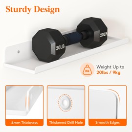 Lifewit Floating Shelves for Wall, 6 Pack White Acrylic Shelf 15" Room Decor for Bookcase/Vinyl Record Display/Photo/Picture in Bedroom, Living Room, Bathroom, Kitchen Storage and Organization