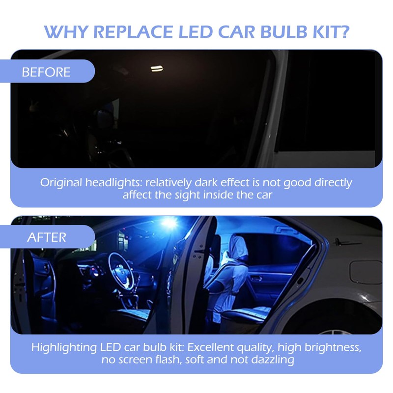 Bawkars 24 PCS Car Led Lights Interior, Dome Light LED