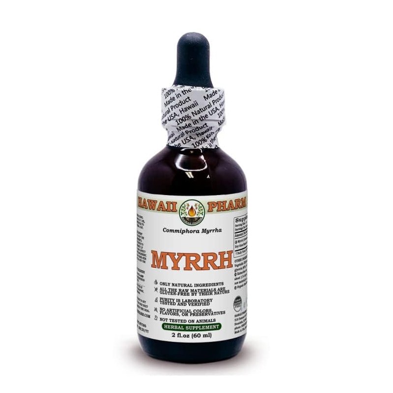 Myrrh (Commiphora Myrrha) Dry Resin Alcohol-free Liquid Extract Glycerite 60