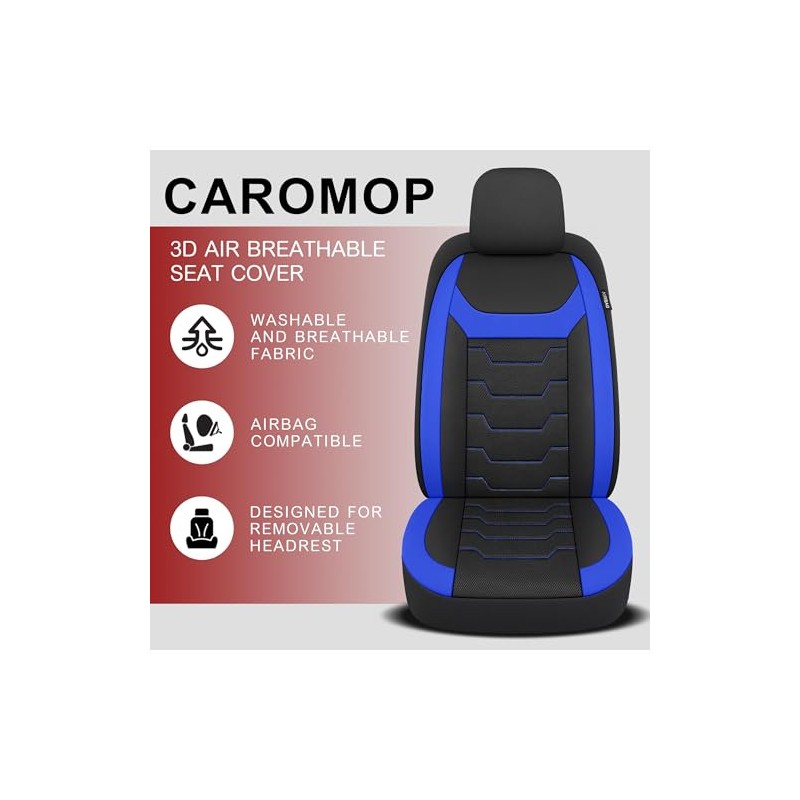 CAROMOP - Fundas transpirables para asiento de auto, asientos completos,