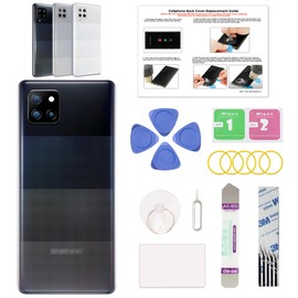 GREEN FUSION Compatible with Galaxy A42 5G Back Cover Replacement, A42 5G SM-A057F Back Glass Door with Pre-Installed Camera Lens, Repair Tools & Instruction, Black