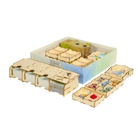 The Broken Token Game Organizer Compatible with Wingspan - Wooden Game Organizing Box with Multiple Trays