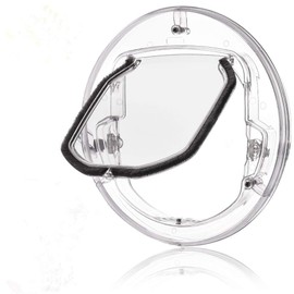 Cat Door for Interior Exterior Doors, 4 Way Locking Pet Door Dog Window Gate 11.8 inch Round Clear Extra Large Cat Flap Door for Cats Kitten Small Dogs Puppy Doggie