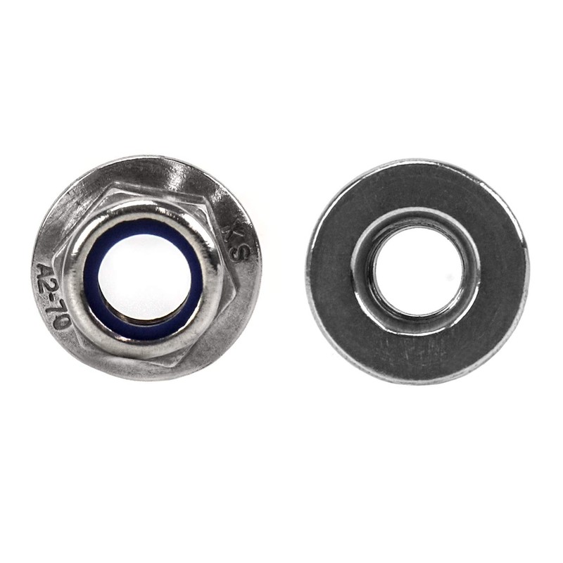 QWORK® 10PCS M10 Lock Nut with Nylon Insert - 304