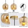 XIRYTU-H Modern Amber Glass Globe Pendant Light with Gold Socket,