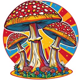 Mys Aurora Mushroom Wooden Puzzles for Adults, 200 Piece Unique Shaped Wood Jigsaw Puzzles for Adults and Kids, Fun Challenging Puzzles Family Game Gift, Medium 11.2'' x 10.7'