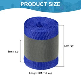 PATIKIL Reflective Tape Strip, 2" x 10FT High Visibility Reflective Strip Sew-on Reflective Tape DIY Safety Fabric Webbing for Bags Clothes Raincoats, Blue
