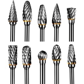 " de longitud de la cabeza para carpintería, taladrado, tallado en metal, grabado, pulido (10 Pcs)