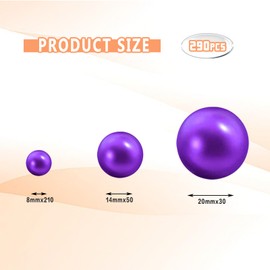 ORIKASO 300Pcs Vase Filler Purple No Hole Faux Pearl Beads for Vase Filling Decorations, Candle Centerpieces, Wedding Centerpieces, Home Party Decor (8/14/20mm)