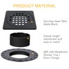 Yaseingoo 4" Square Shower Drain Grate Replacement Kit - SUS