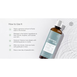 Dermazen Dermazen Natural Mineral & Enzyme Body Wash for Men & Women | Malassezia Safe | Gentle, Hydrating & Nourishing Cleanser w/Papaya & Cucumber for Soft, Radiant Skin C Sulfate & Paraben Free, 9.6 oz